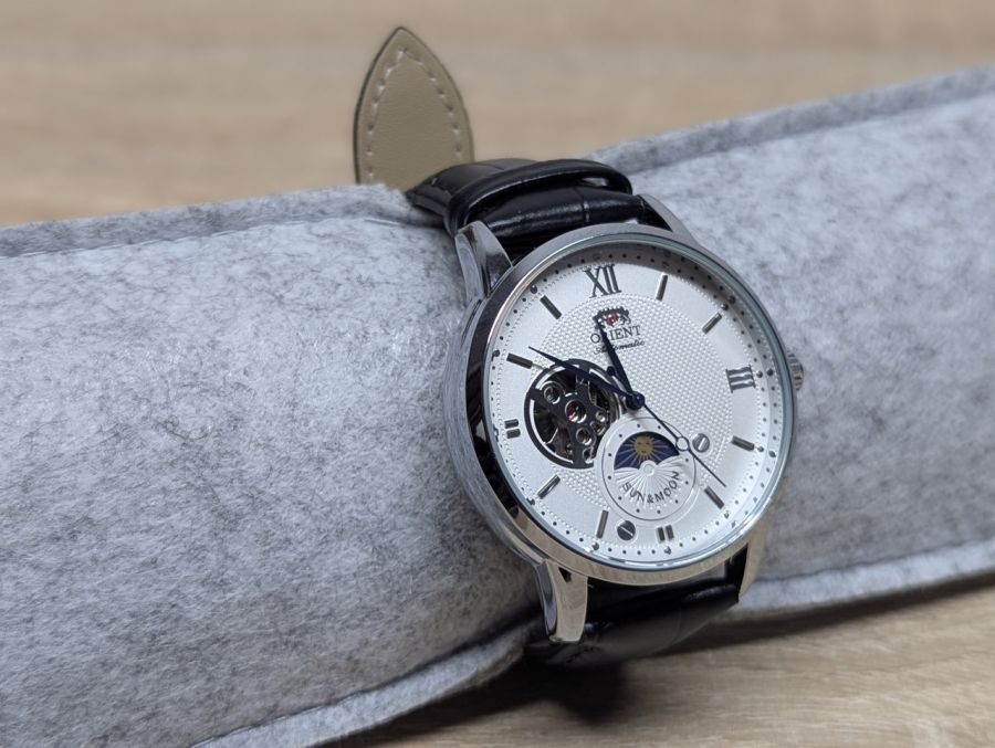 Новий Чоловічий механічний годинник Orient із серії Sun & Moon Semi Skeleton(аналог)