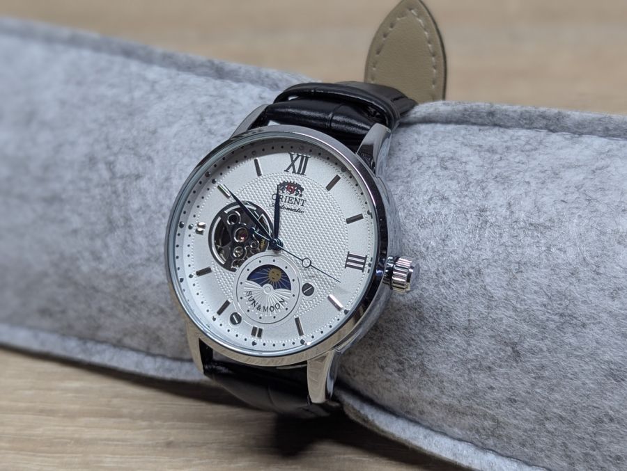 Новий Чоловічий механічний годинник Orient із серії Sun & Moon Semi Skeleton(аналог)