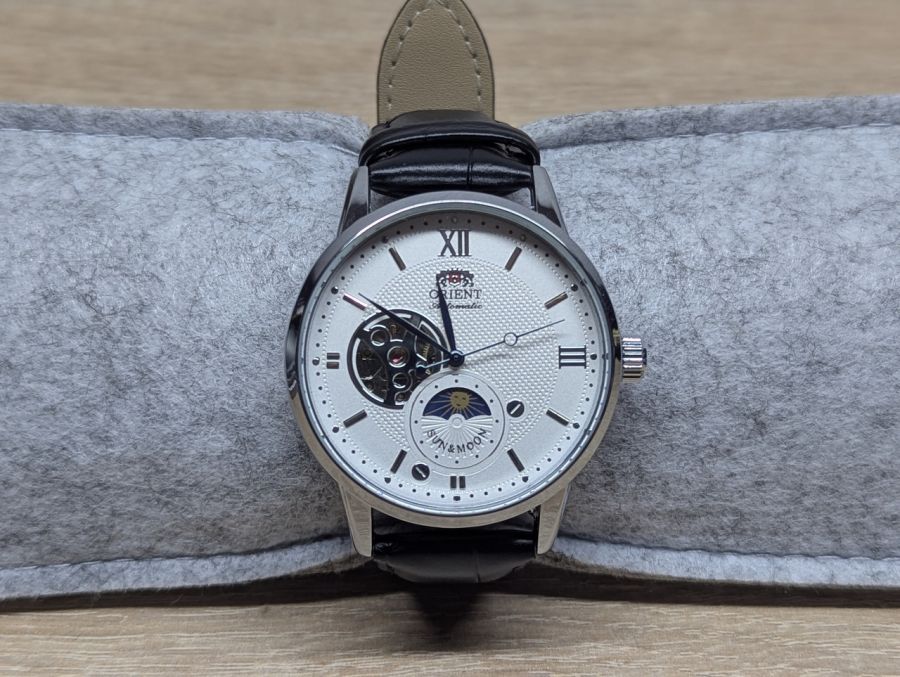 Новий Чоловічий механічний годинник Orient із серії Sun & Moon Semi Skeleton(аналог)