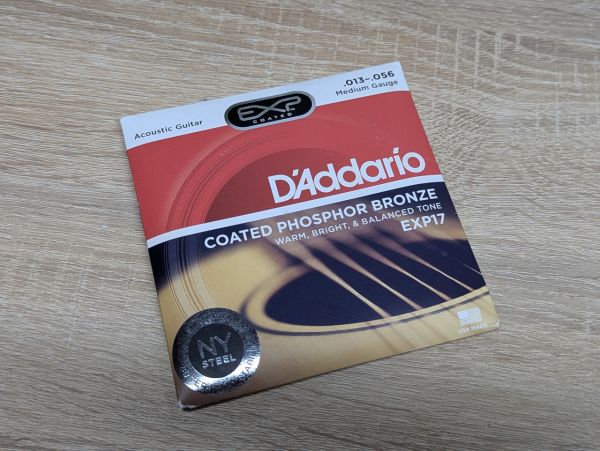 Новий Струни для акустичної гітари D'Addario EXP17 Coated Phosphor Bronze