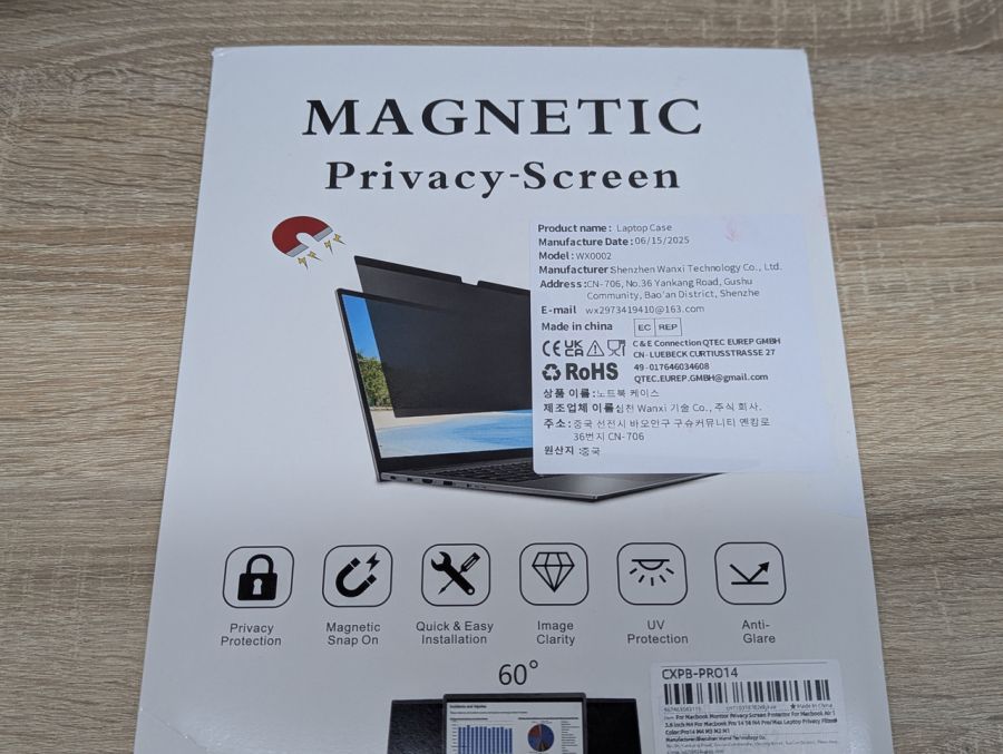 Новий Магнітний захисний екран для ноутбука MacBook Pro 14.2