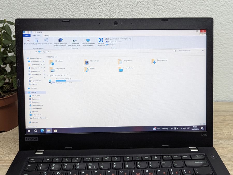 Уцінка! Ноутбук Б/В Lenovo ThinkPad L480, Intel Core i5-8250U, DDR4 8 GB, SSD 128GB, 14" UHD