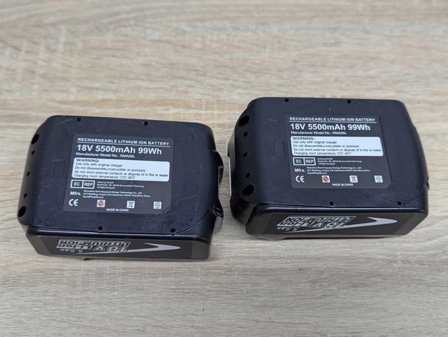 Новий Комплект акумуляторів RMA06L 18V 5500mAh 99Wh для електроінструментів
