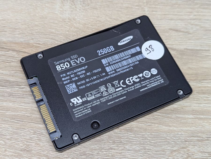 Б/В SSD Samsung 850 EVO 250 ГБ 2.5" Життя 98%