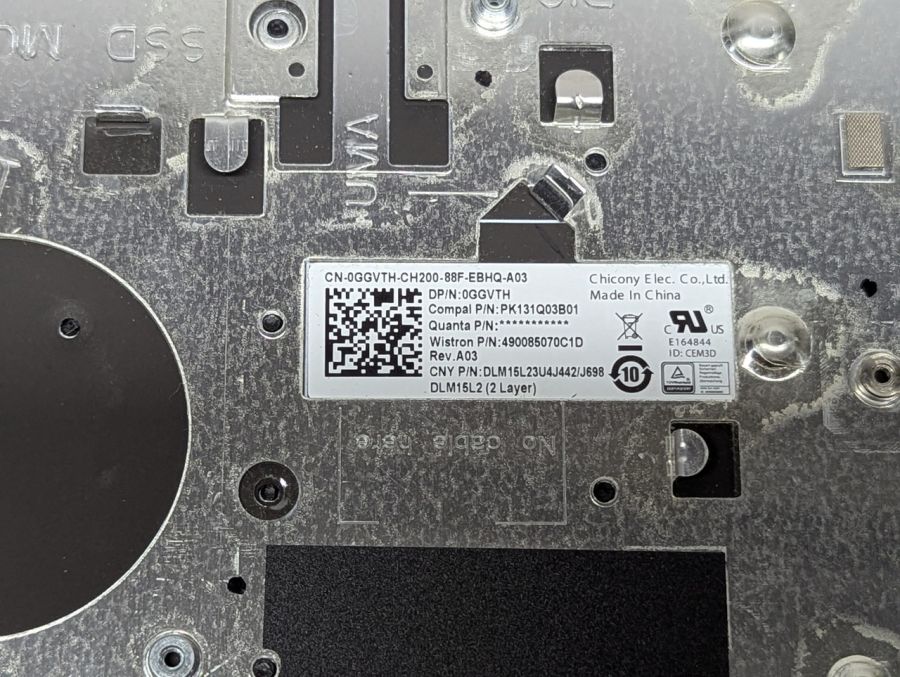 Б/В Топкейс+Клавіатура (верхня частина корпусу) для ноутбука Dell Vostro 15 0GGVTH [ProductHub SKU 0GGVTH]