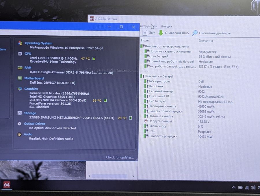 Ноутбук Б/В Dell Vostro 14-5480, Intel Core i7-5500U, DDR3 8 GB, SSD 256GB, NVIDIA GeForce 830M 2Gb, 14"