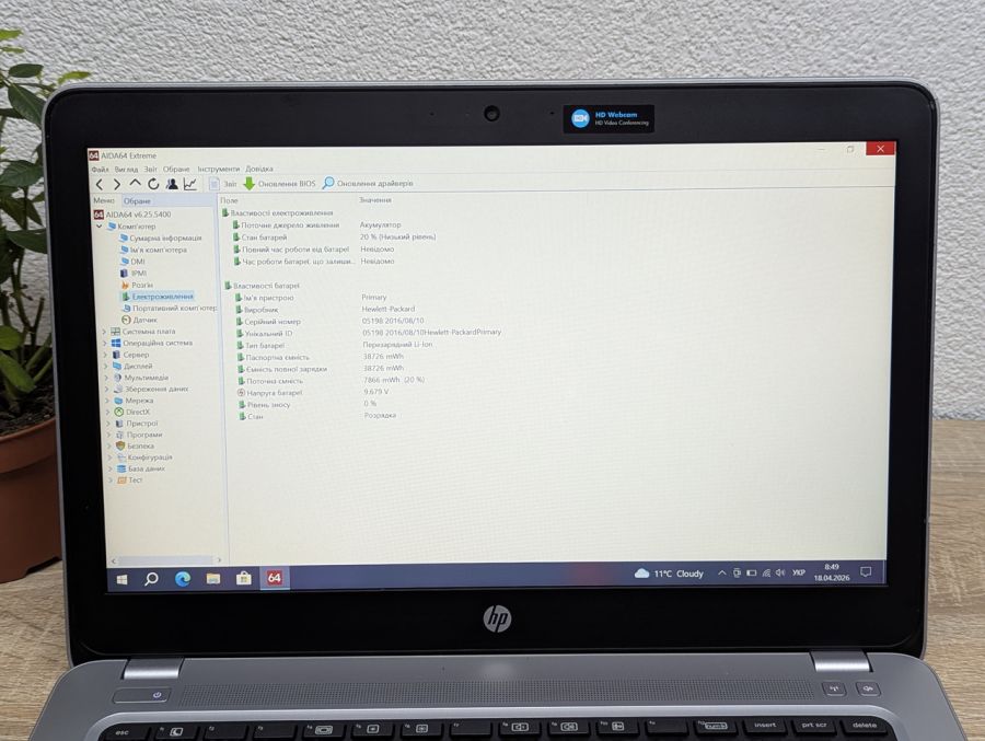 Ноутбук Б/В HP ProBook 440 G4, Intel Core i5-7200U, DDR4 8 GB, SSD 128GB, 14" Full HD