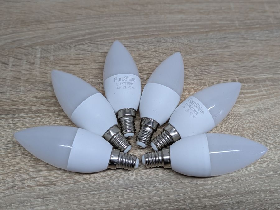 Новий Cвітлодіодні лампи E14 PureShine у формі свічки 6 штук