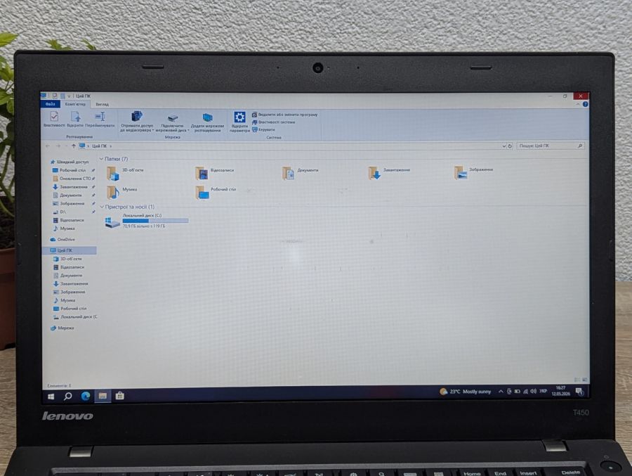 Ноутбук Б/В Lenovo ThinkPad T450, Intel Core i5-5200U, DDR3 8 GB, SSD 128GB, 14" HD