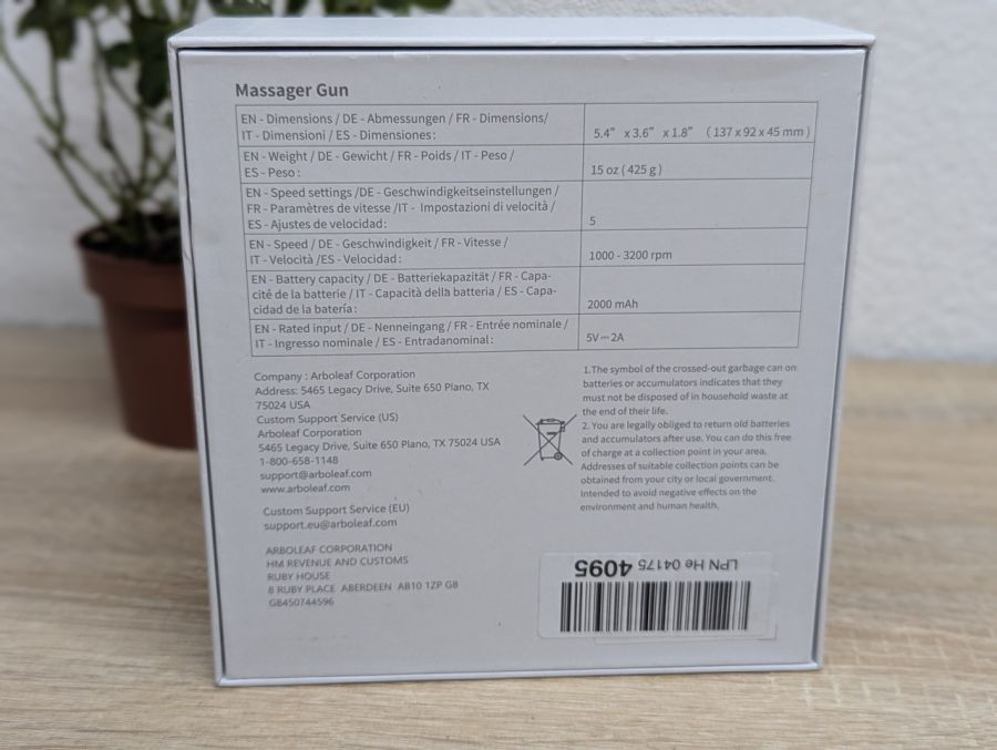 Новий Перкусійний масажний пістолет Arboleaf Mini CM20C
