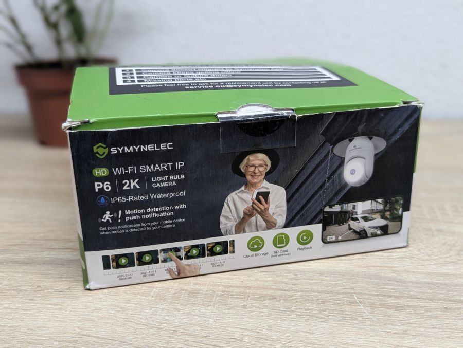 Новий Бездротова смарт-камера Symynelec HD Wi-Fi Smart IP P6 2K Light Bulb Camera 2шт