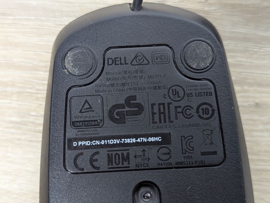 Новий Дротова оптична миша Dell MS111-P