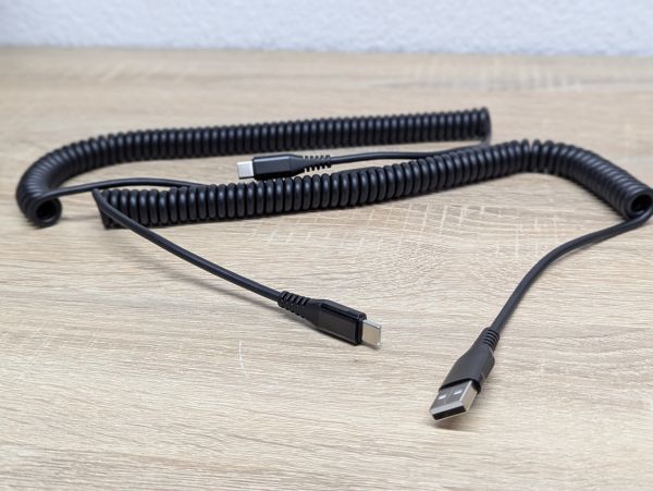 Новий Cпіральний кабель USB-C 2 шт
