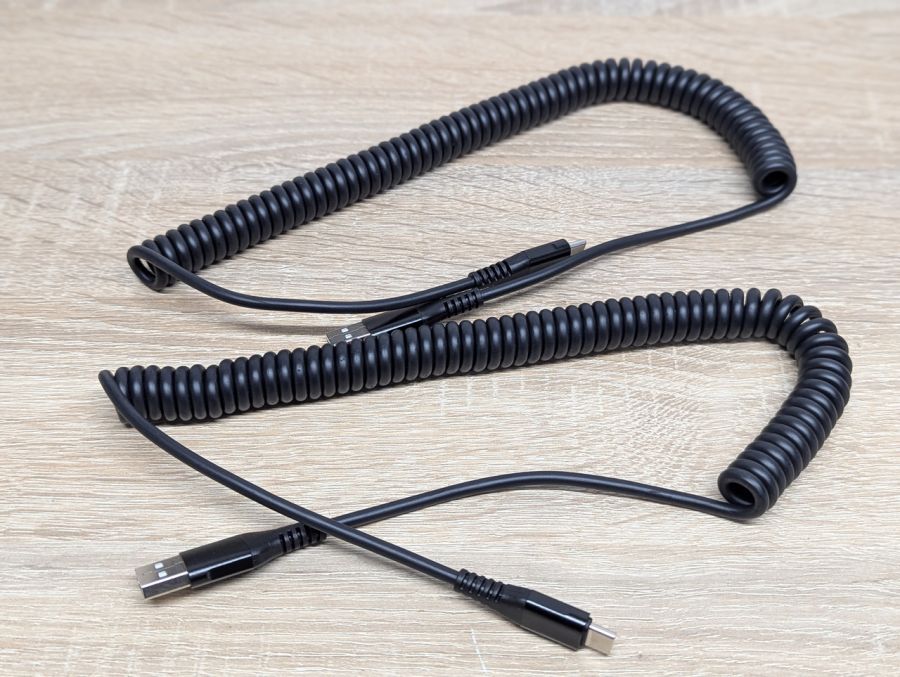 Новий Cпіральний кабель USB-C 2 шт