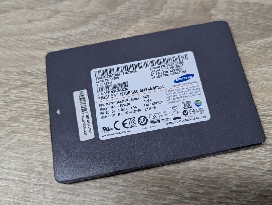 Б/В SSD Samsung PM851 128GB 2.5"