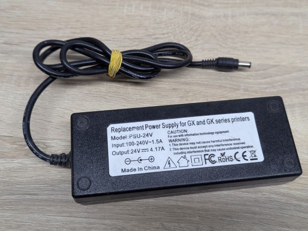 Б/В Блок живлення PSU-24V для роботи з принтерами серій GX та GK 100 Вт,24 В, 4.17 А, 5.5x2.5 мм [ProductHub SKU PSU-24V]