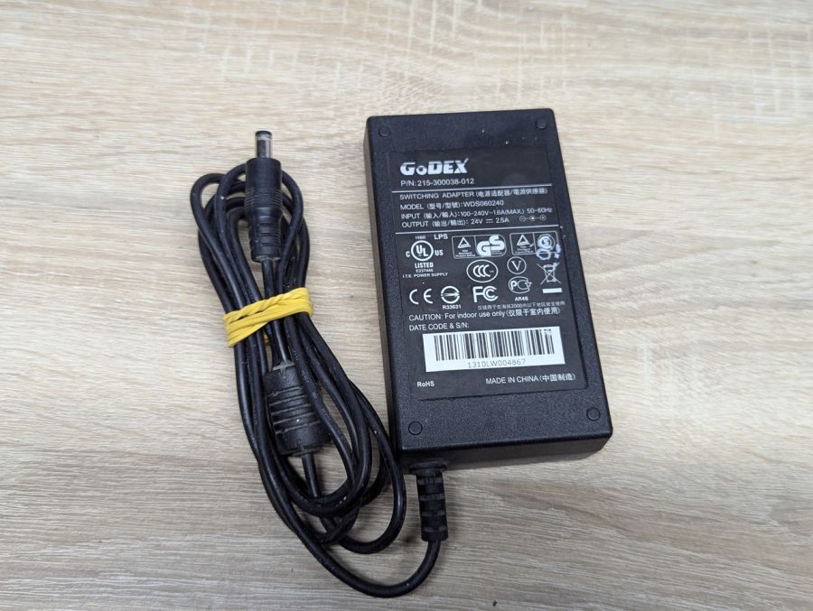 Б/В Блок живлення GoDEX WDS060240, 60 W,24 V,2.5 A,5.5x 2.5мм
