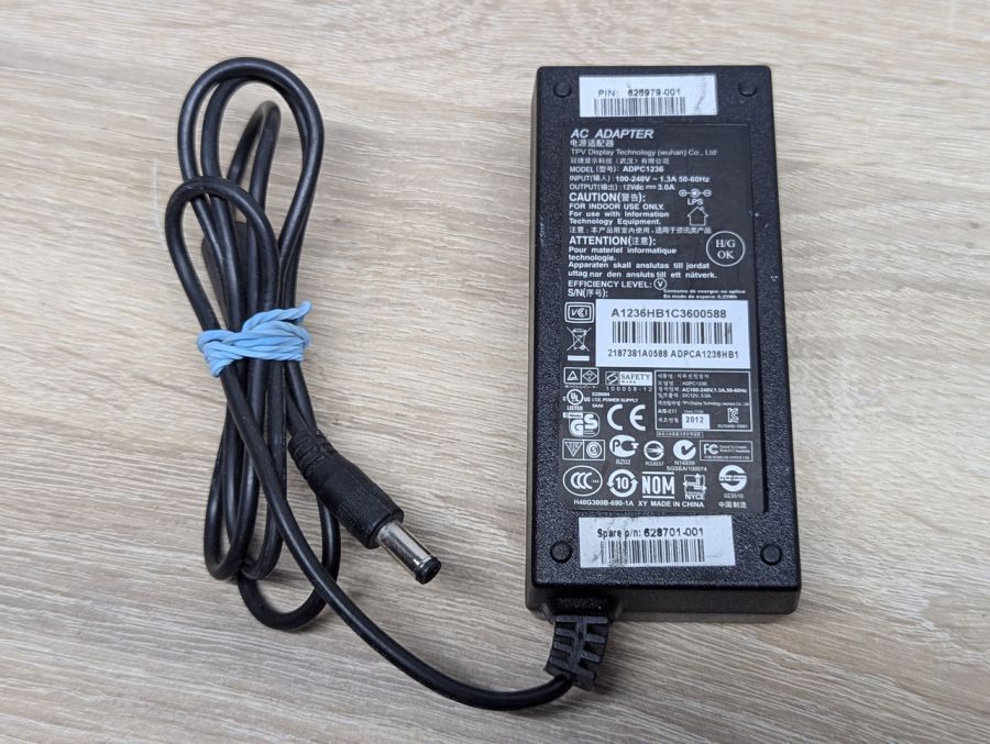 Б/В Блок живлення TPV Display ADPC1236, 36 Вт,12 В,3.0 А,5.5x2.5мм