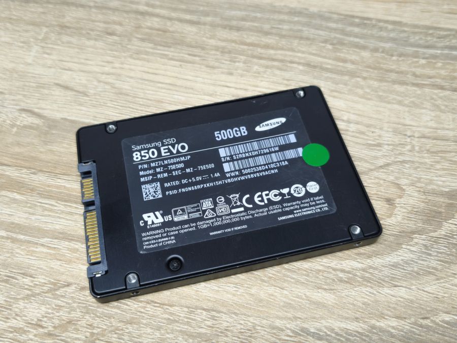 Б/В SSD Samsung 850 EVO 500 ГБ 2.5" Життя 100%