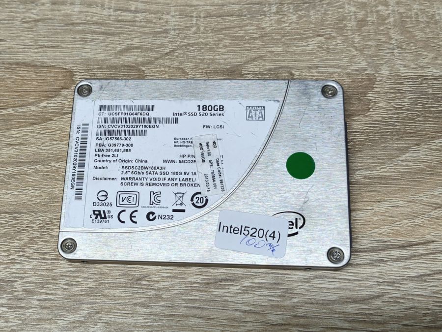 Б/В SSD Intel 520 180GB 2.5" Життя 100% [ProductHub SKU Intel520(4)]