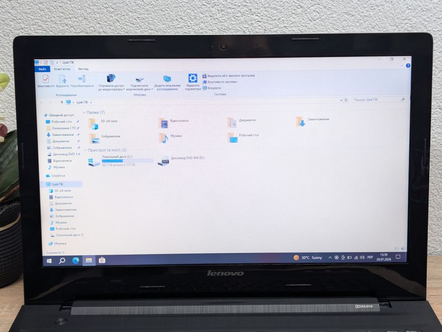 Ноутбук Б/В Lenovo G50-80:15.6, Intel Core i3-4030U,8 GB DDR3 SSD 120Gb