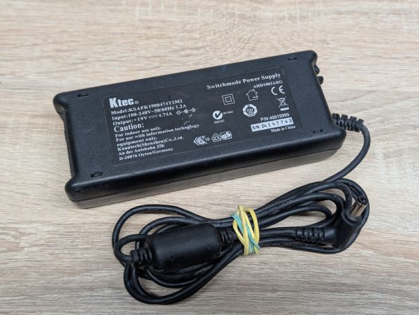 Б/В Блок живлення Ktec 90W 19V 4.74A 5.5x2.5мм