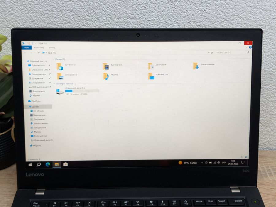 Ноутбук Б/В Lenovo ThinkPad T470, Intel Core i7-7600U, DDR4 8GB, SSD 256GB, 14" Full HD