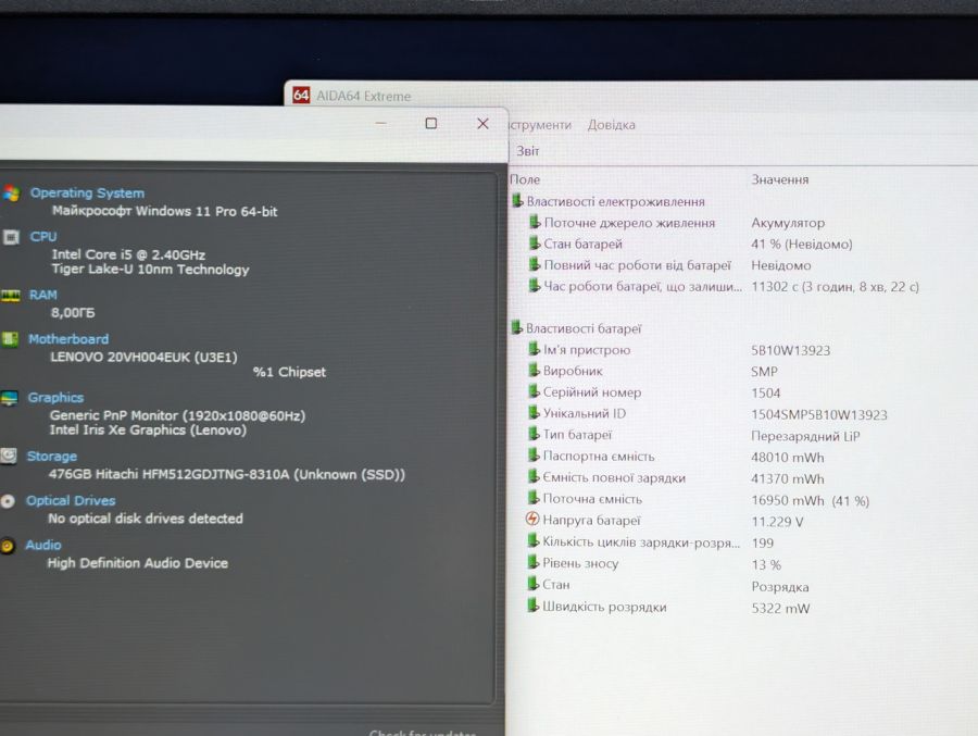Ноутбук Б/В Lenovo ThinkPad L13, Intel Core i5-1135G7, DDR4 8GB, SSD 512GB, 13" Full HD