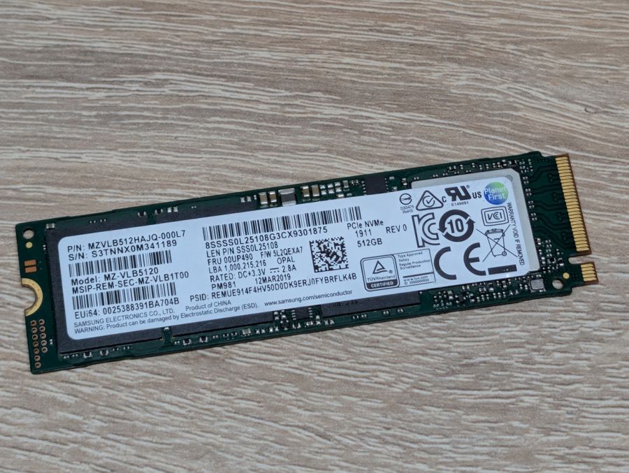 SSD Samsung PM981 512GB NVMe M.2 2280 Життя 99% Б/В