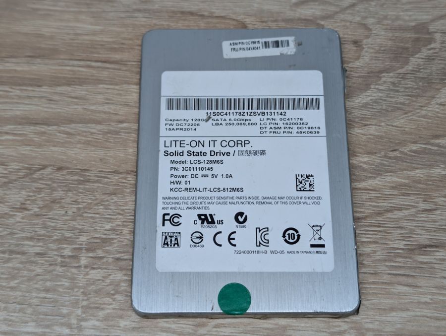 SSD Lite-on LCS-128M6S 128Gb 2.5" Життя 100% Б/В