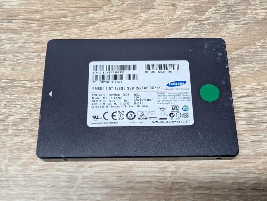 SSD Samsung PM851 128Gb 2.5" Життя 100% Б/В