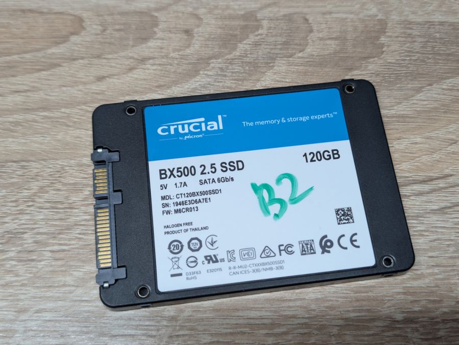 SSD Crucial BX500 120Gb 2.5" Життя 100% Б/В