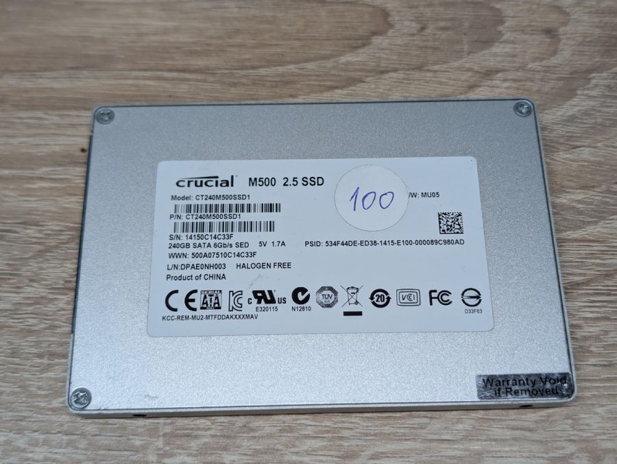 SSD Crucial M500 500 ГБ 2.5" Життя 100% Б/В